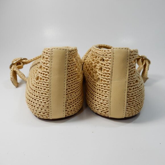 STEVE MADDEN Alara Buckled Ballet Mary Jane Flats Size 8 Natural Raffia NEW - Picture 8 of 12